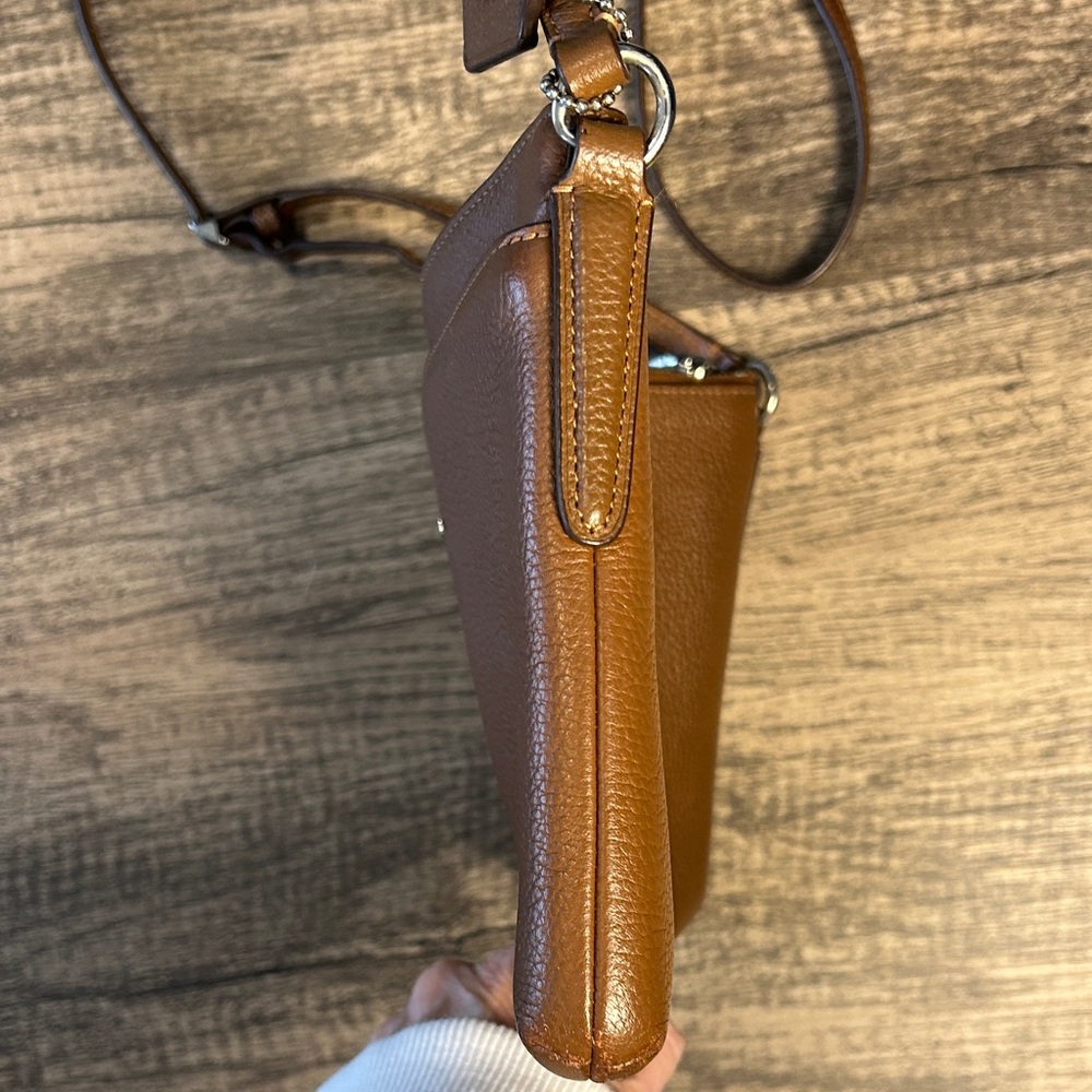 Coach Brown Pebbled Leather Crossbody Bag - Picture 4 of 10